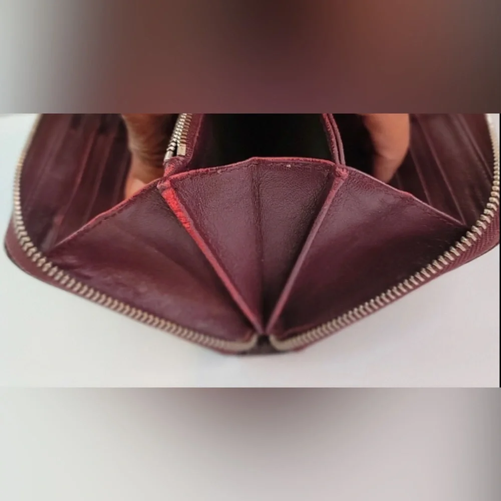 Christian Dior Bordeaux Trotter Patent Leather Long Zippy Wallet